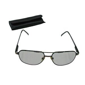 Giorgio Sant Angelo Eyeglass Sunglass Frames Gunmetal W/ Case Vintage 56-16-145